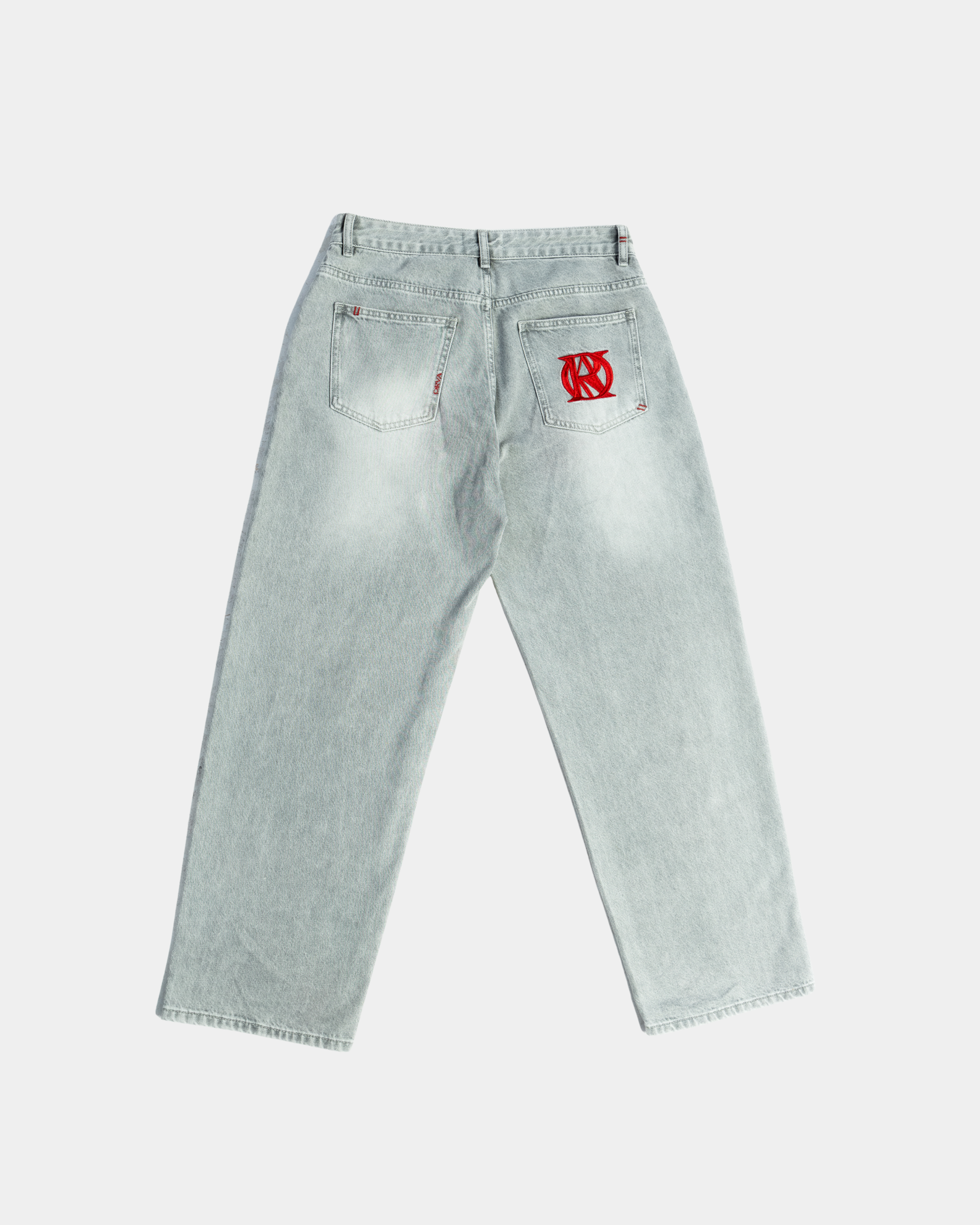 WASHED GREY BAGGY DENIM