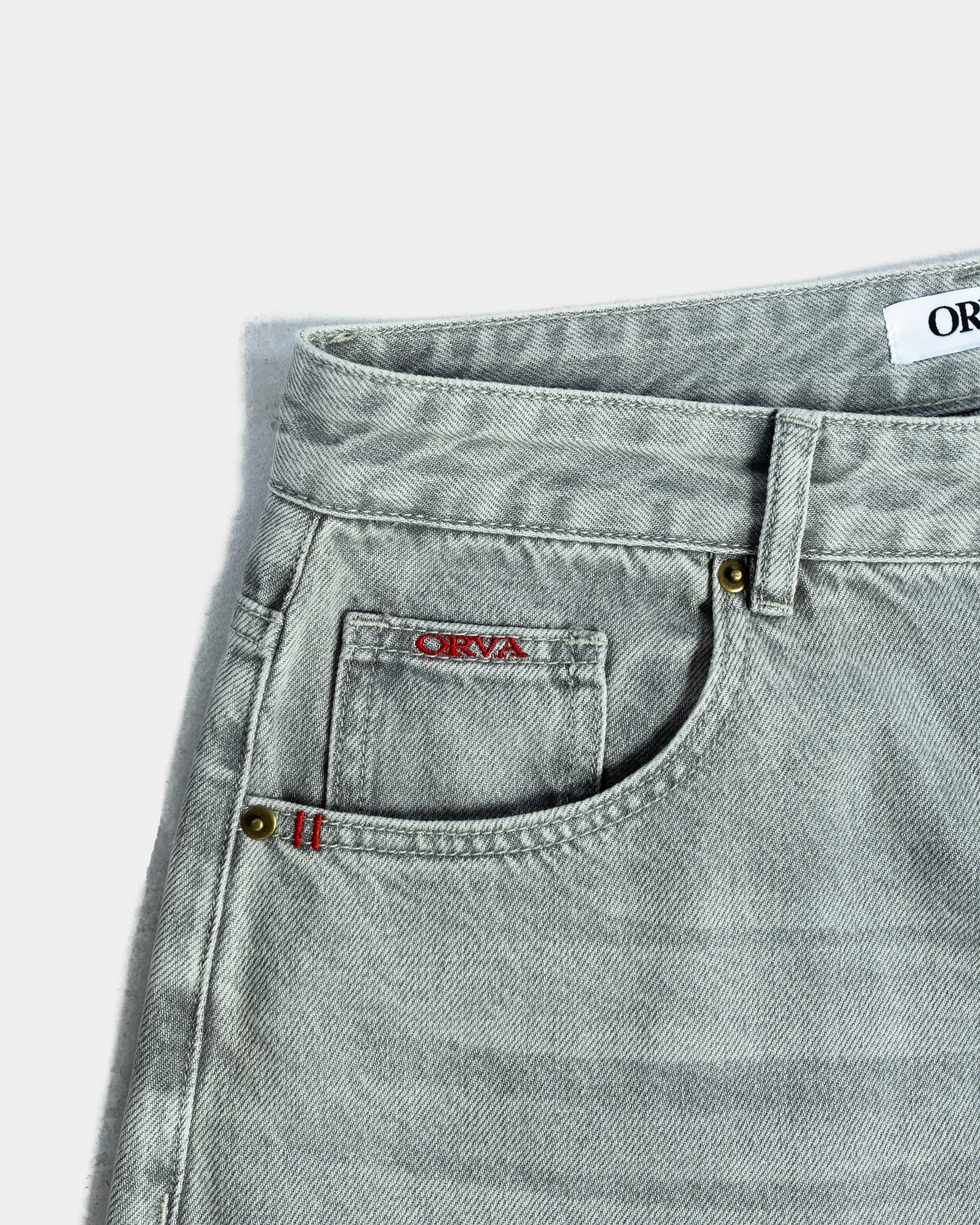 WASHED GREY BAGGY DENIM