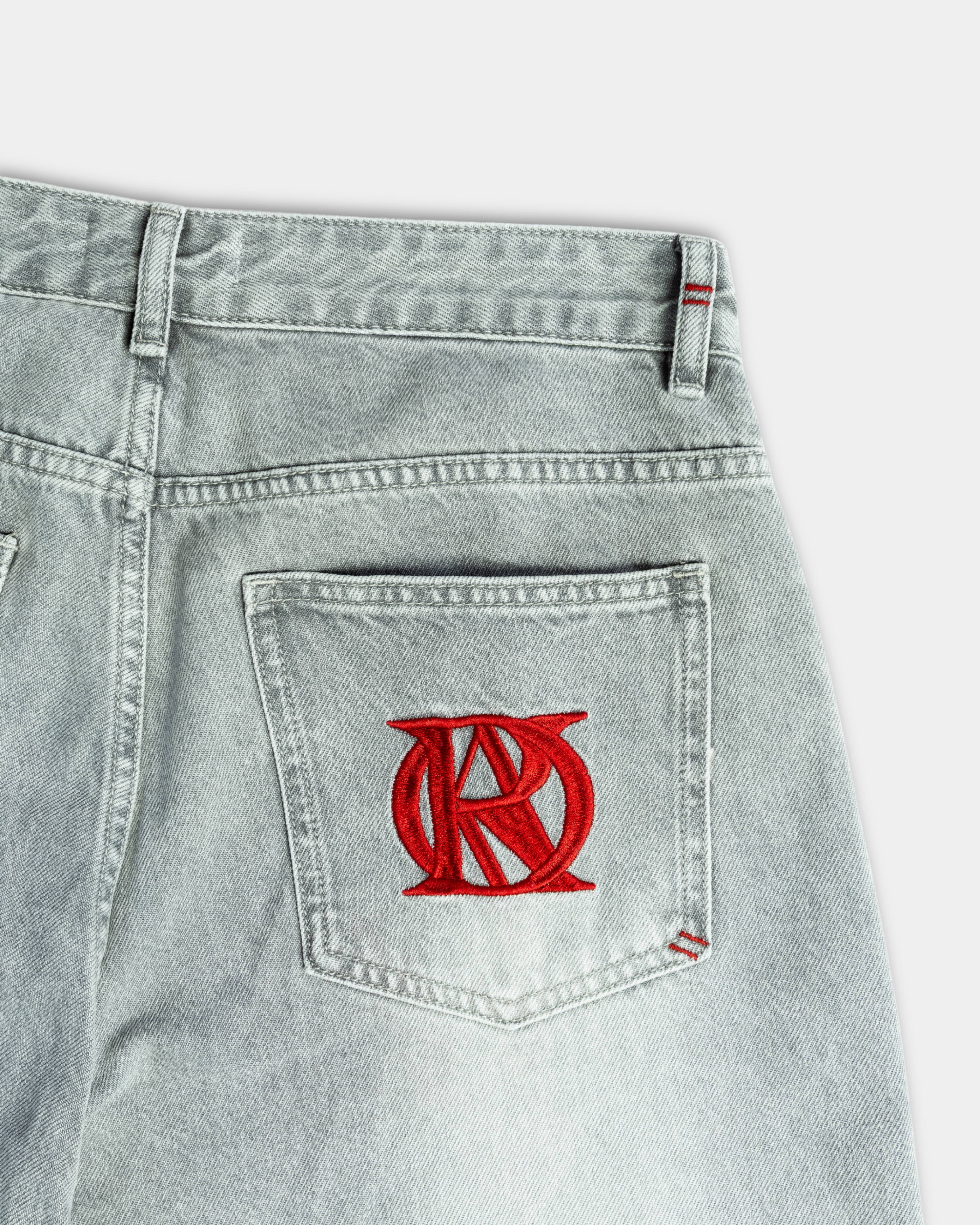 WASHED GREY BAGGY DENIM